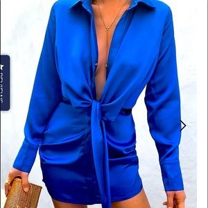 Ruby Shirt Dress - Royal Blue